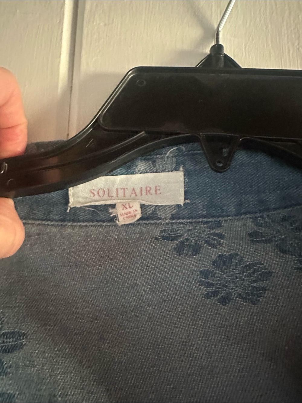 Solitaire Floral Denim Midi Dress Denim Floral Button-Front Dress with Waist Tie - Picture 10 of 13